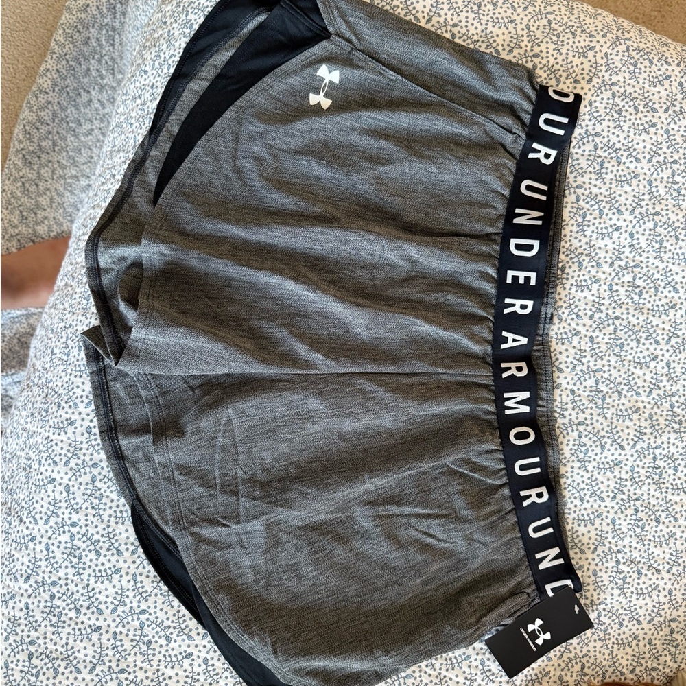 Under Armour Gray Athletic Shorts with Elastic Waistband